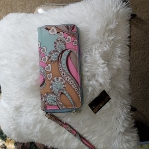 Paisley Zipper Clutch Wallet